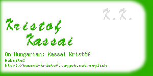 kristof kassai business card